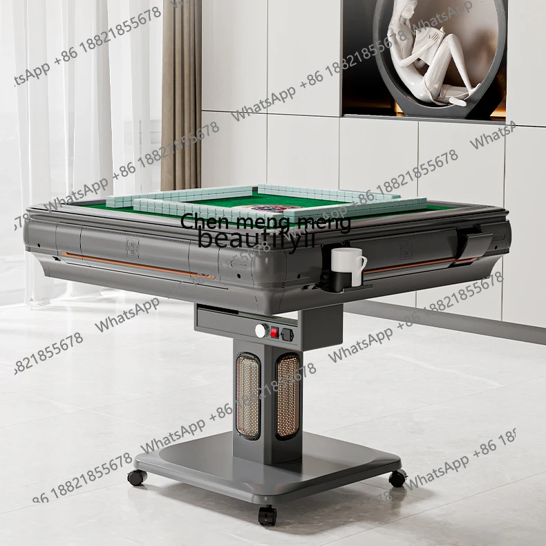 X  Que You Modern Simple Automatic Household Intelligent Folding Four-Mouth Machine Bass Heating Mahjong Table Dual-Use
