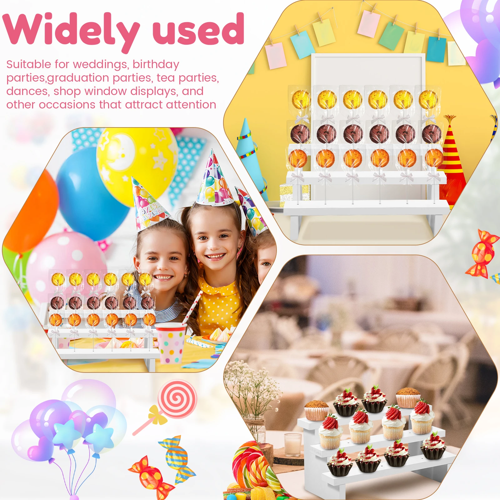 Hole Cake Pop Stand Candy Display DIY Lollipop Support Party Display Holder Kitchen Accessories Wedding Party Dessert Placement - view 6