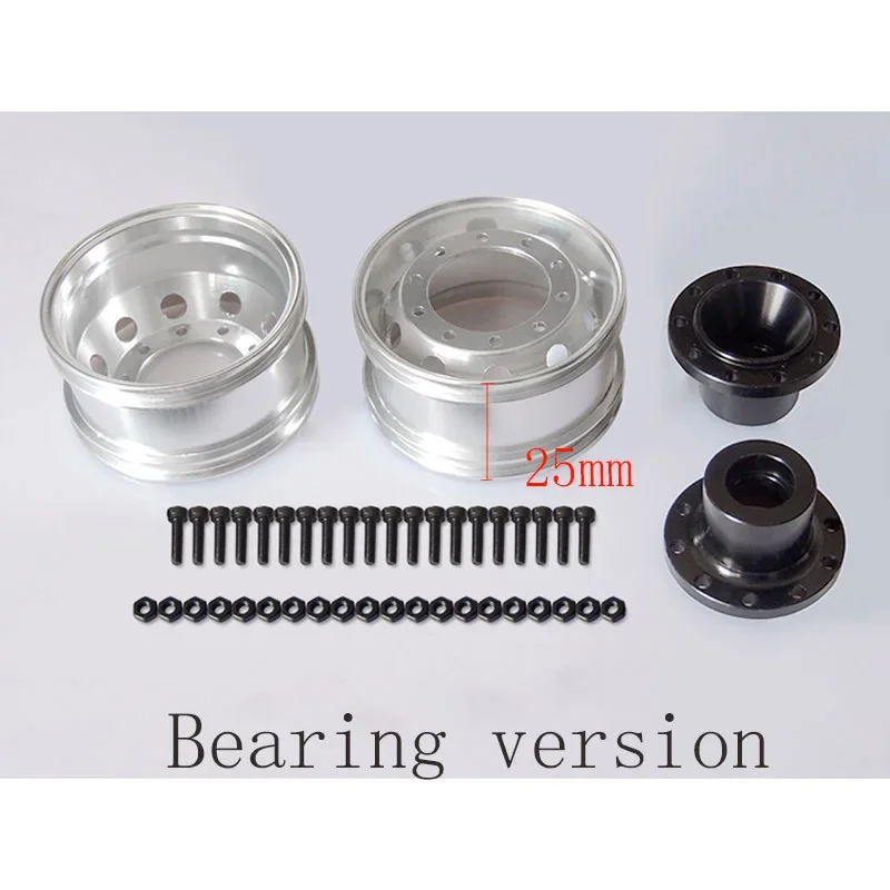 RC 1/14 Simulation Metal Front Wide Wheel Hub For 1/14 Tamiya Rc Truck Trailer Tipper Car 770S Arocs FH16 Man TGX Luse Diy Parts