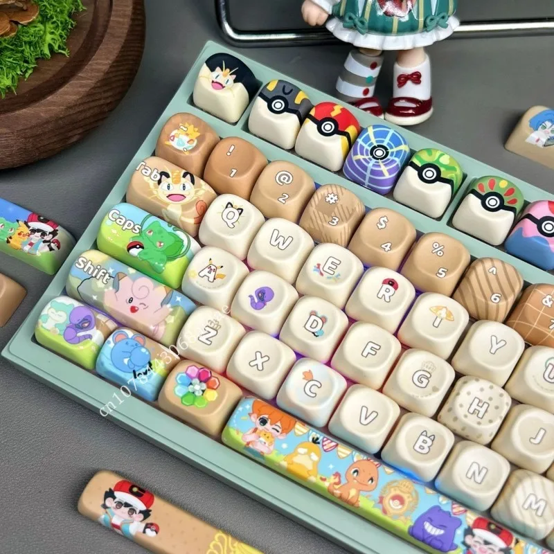 131-キー-セットアニメポケモンキーキャップ-moa-高さ昇華五面-pbt-メカニカルキーボードカスタマイズ-diy-かわいいフェスティバルギフト