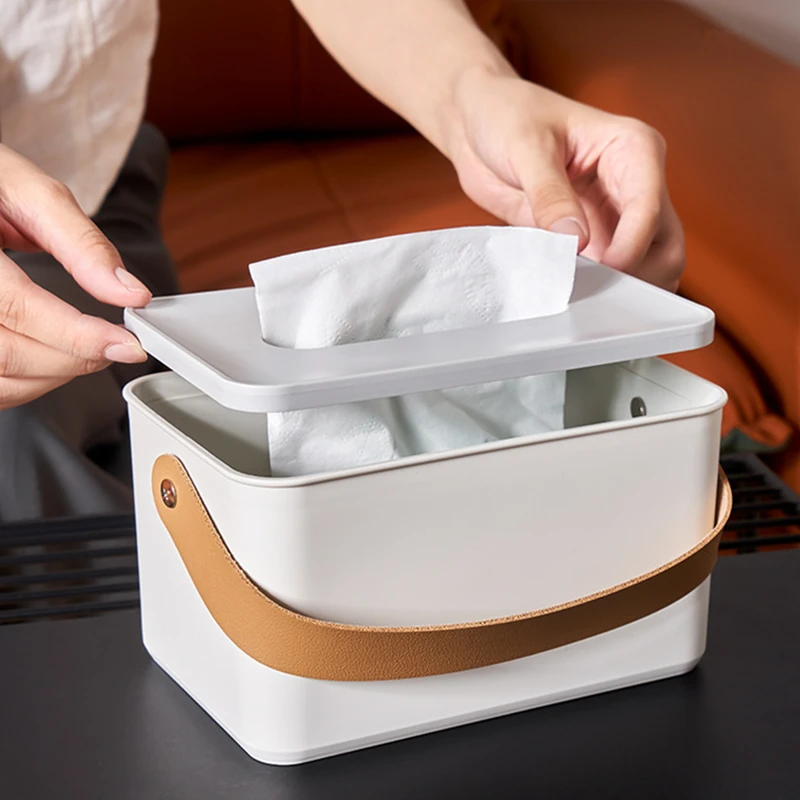 

Nordic Plastic Tissue Box Round/Square Napkin Holder High Quality Wet Tissue Paper Dispenser Case Home Decoration