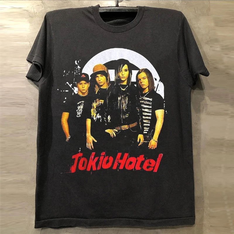 

Tokio Hotel Rock Band Men Summer Casual Sports Breathable Short Sleeve T-Shirt Hiphop Portrait Trend Brand Heavy Cotton T-Shirt