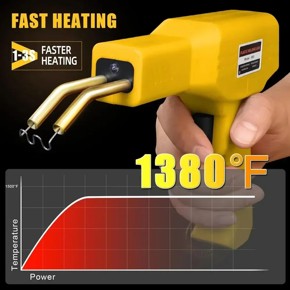 

50W Plastic Welder Soldering Iron for Plastic Hot Stapler Plastics Hole Repairing Tool Set Plastic Welding Gun Machine