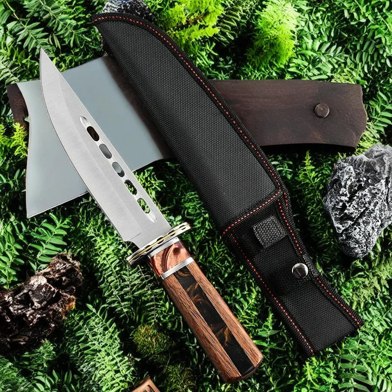 Outdoor camping portable high hardness multifunctional portable knives wilderness survival, multi-purpose straight knives