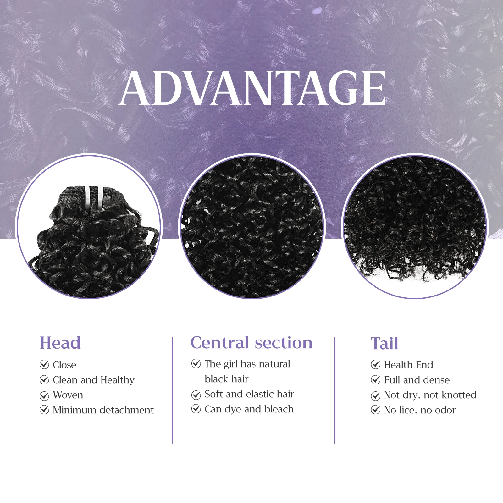 Powcign 100 г/шт. вьющиеся волны двойной уток человеческие волосы, 100% девственные необработанные человеческие волосы, невидимое высокое качество для женщин