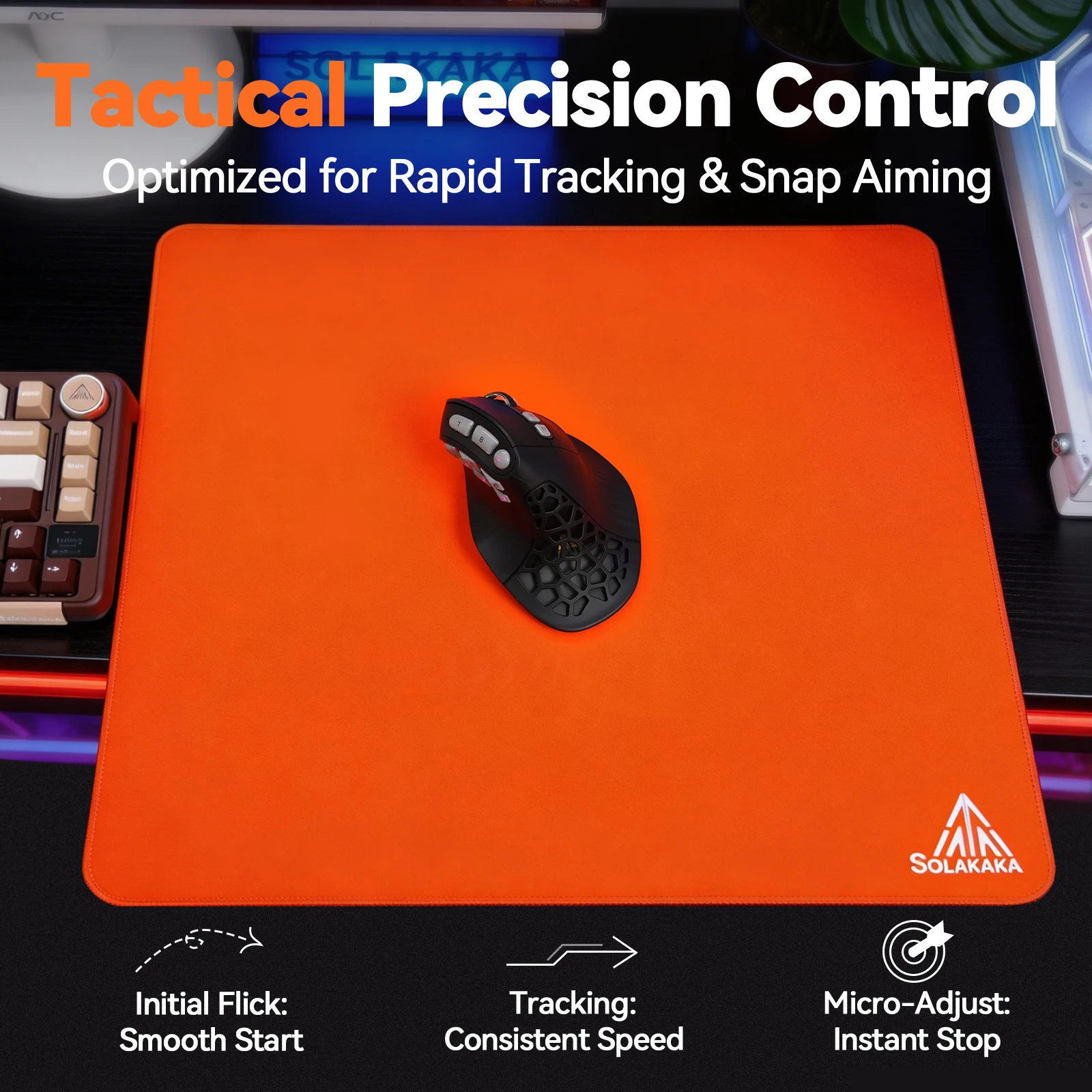 SOLAKAKA EP9 Gaming Mouse Pad 4mm Thick Non-Slip Base E-sports Grade