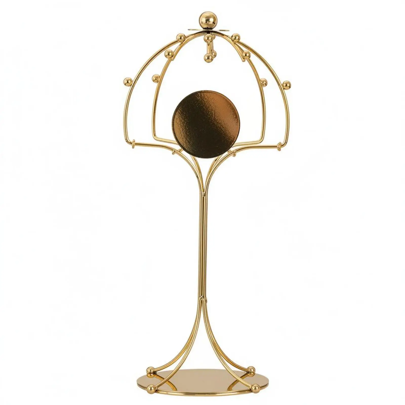 Sturdy Metal Display Stand for Headpieces Tiaras Necklaces Bracelets Jewelry Organizer Gold Finish Holder for Boutique Showcase