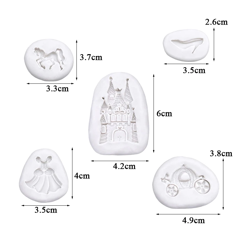 Glass Slippers Palace Coach Dress Silicone Mold Sugarcraft Chocolate Cupcake Baking Mold Fondant Cake Decorating Tools