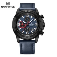 NAVIFORCE Man Watch Business Leather Strap Watch Display Multi functional Waterproof Quartz Timing Night Light Boy Wrist Watch