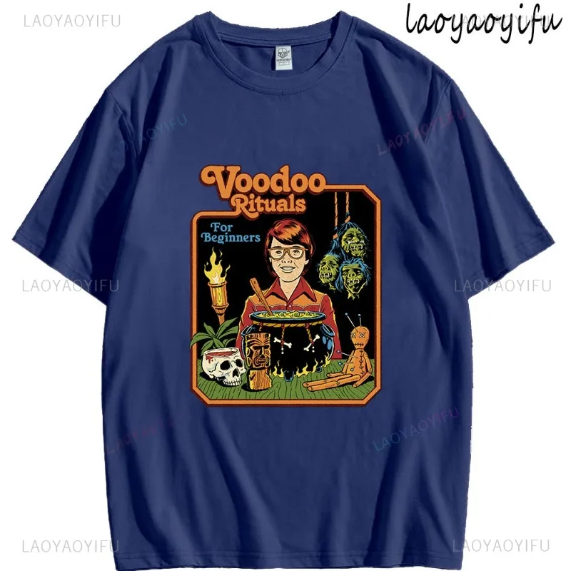 

Voodoo Rituals for Beginners Theme 100%Cotton Men's Women's Summer Short-sleev Fashion New Clothes Casual Simple Round Neck Tee