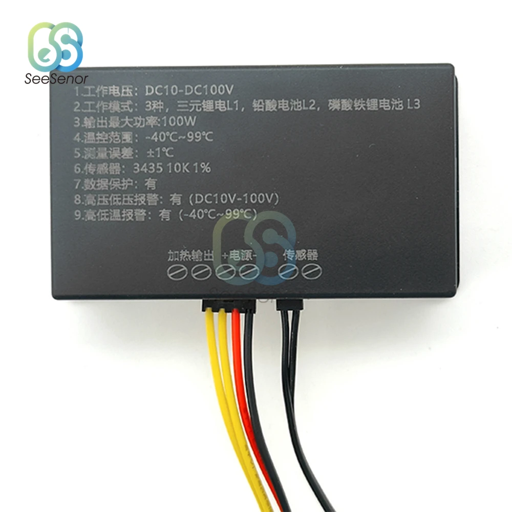 DC 9V-100V Waterproof Digital Voltmeter with Temperature Control Lead-acid Lithium Battery Capacity Indicator 12V 24V 48V 72V