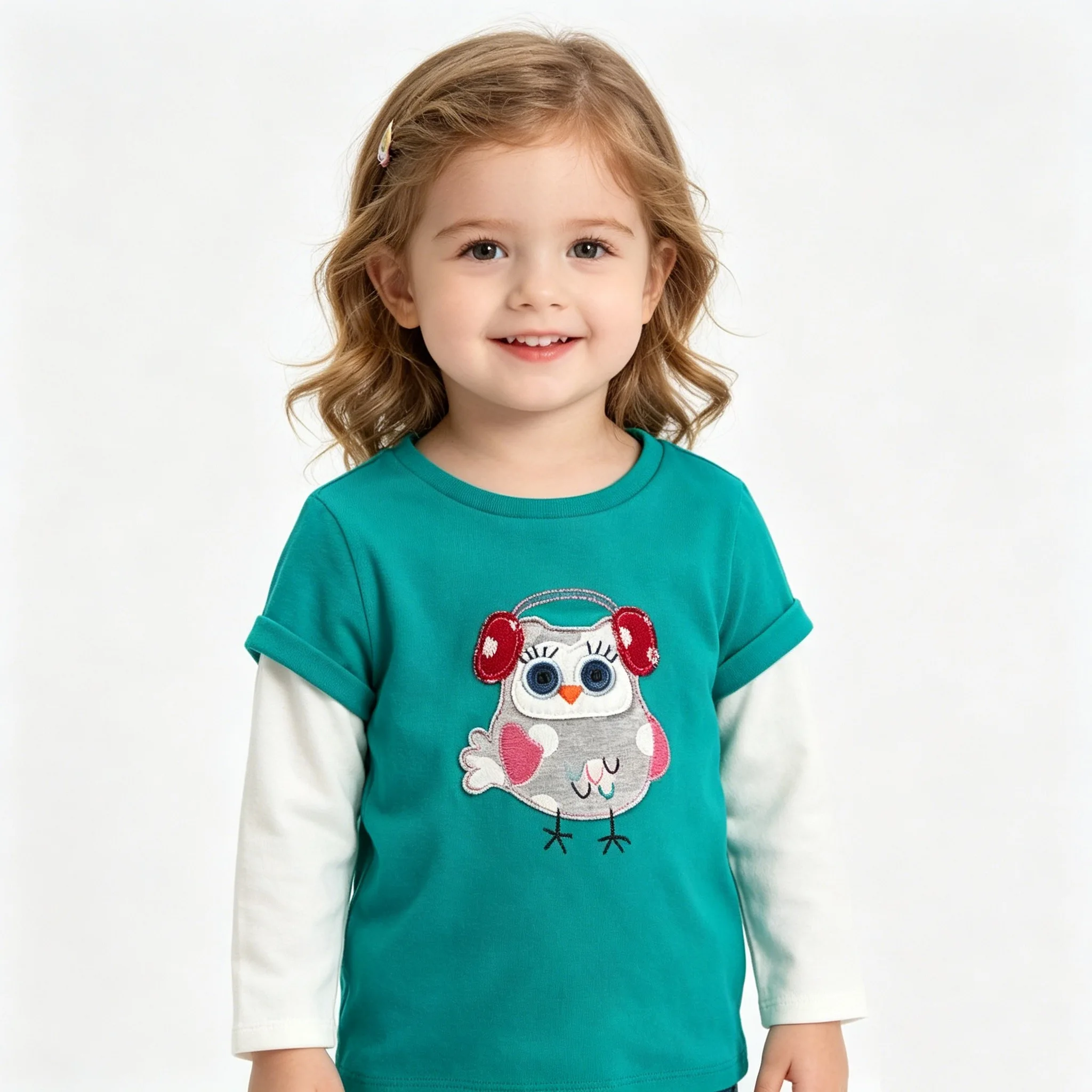 Blue Baby Girl T-Shirts Cotton Long Blouse Girls Tees Shirt Jumpers Toddler Sweatshirt Shirts 1 2 3 4 5 6 Years Outfit Tops