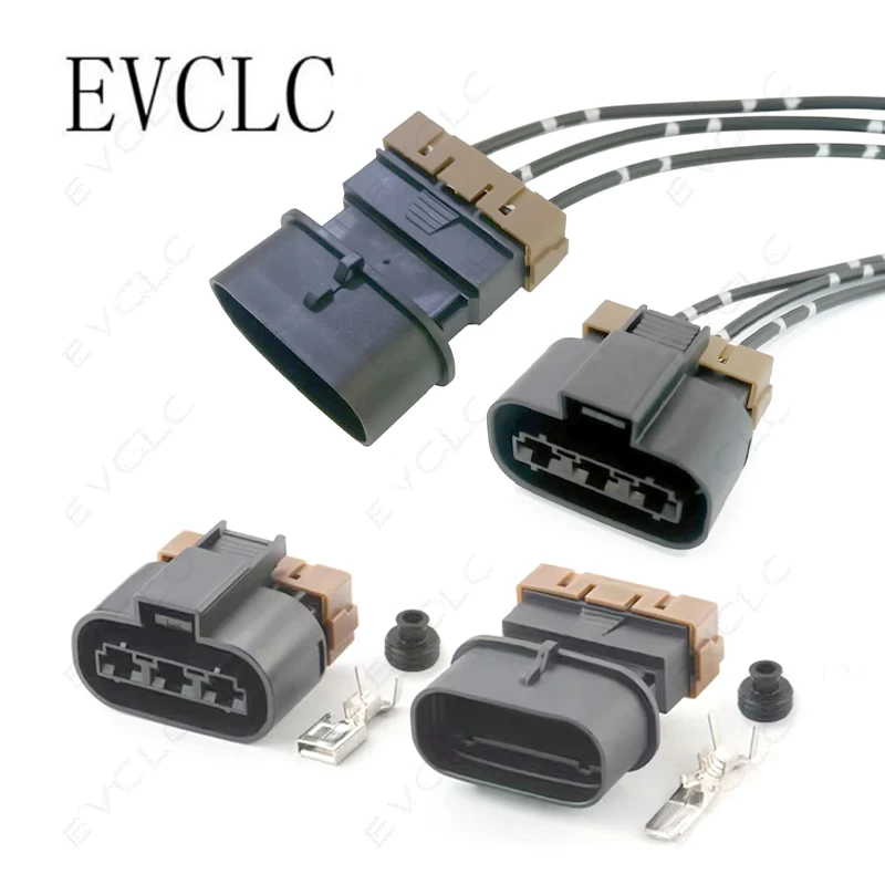 1 Set 3-Pin Car High-Power Harness Connector Waterproof Plug PK011-03027 PK015-03027 for Electronic Fan Male Female Plug
