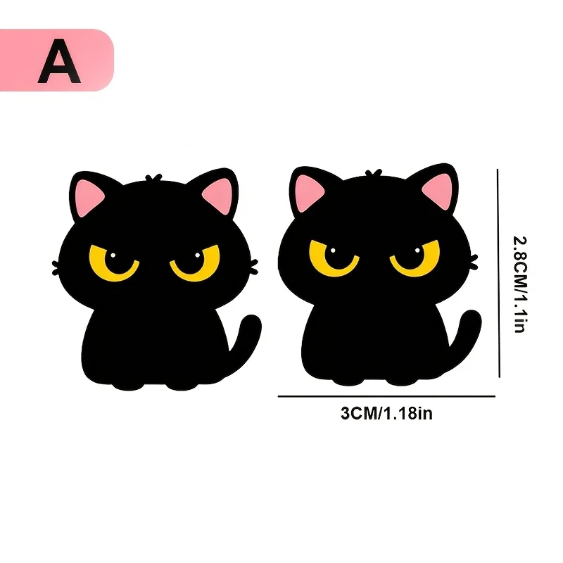 4Pcs Angry Black Cat Waterproof Vinyl Stickers For Car Bumper Truck SUV Laptop Funny Decor