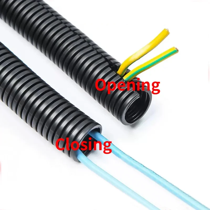 1M PP Insulated Corrugated Tube Flexible Conduit Wire Harness Threaded Hose Plastic Protective Sleeve Outer Diameter 7-28mm