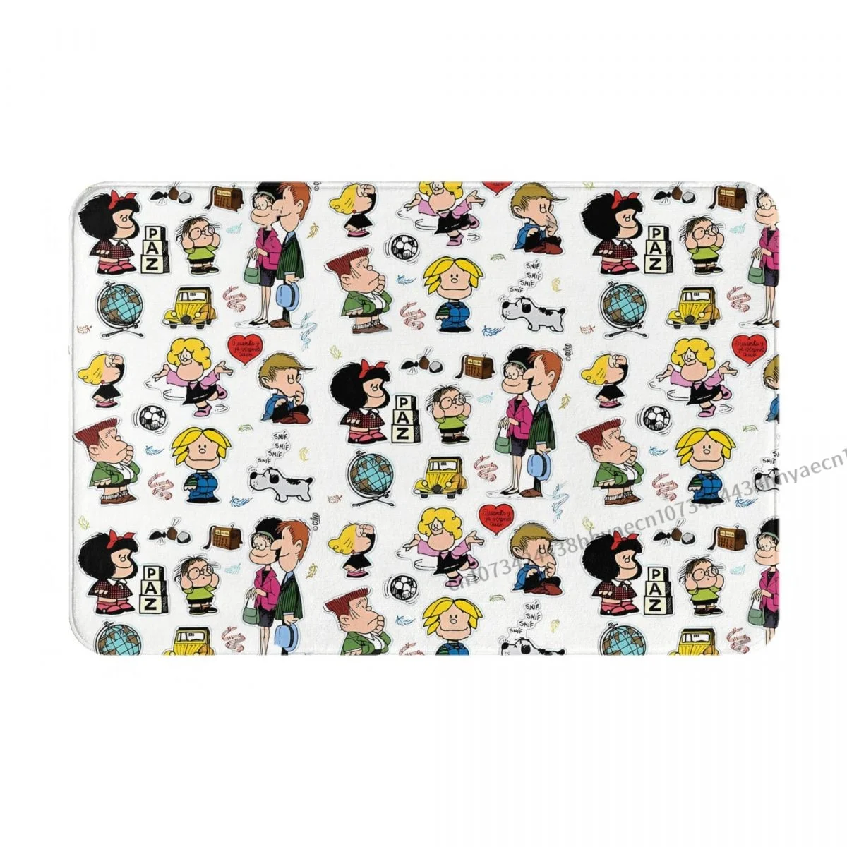 Mafalda Cartoon Comic Non-slip Doormat Characters Cut Out And More Bath Kitchen Mat Outdoor Carpet Home Modern Decor