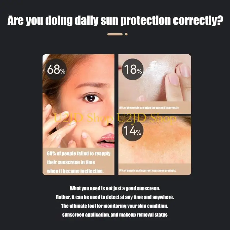 Espelho da câmera U2JD UVS para protetor solar Teste mão 2 espelho maquiagem lateral espelho vaidade