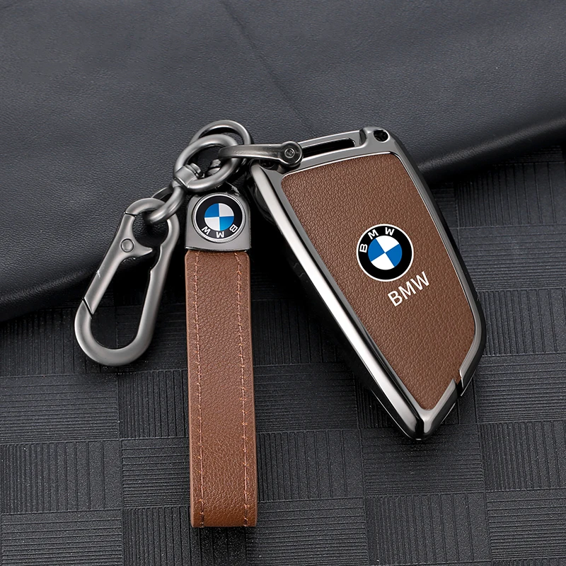 Zinc Alloy Leather Car Key Cover Case Shell Holder Protection  For Bmw F20 G20 G30 X1 X3 X4 X5 G05 X6 X7 G11 F15 F16 G01 G02 F48