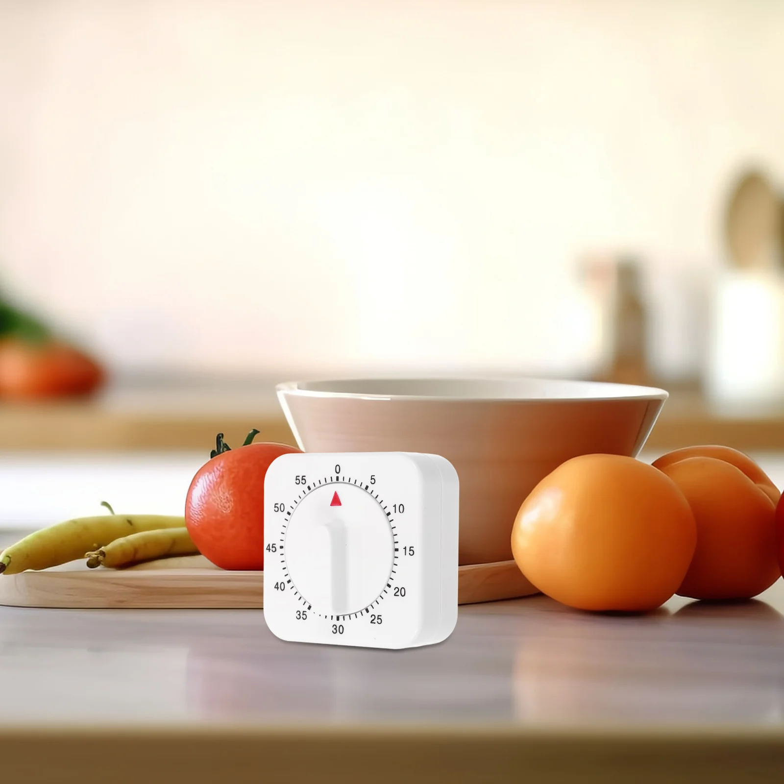 

60-Minute Mechanical Kitchen Timer Square Loud Alarm Manual Cooking Timer Time Manager for Classroom Home Kitchen