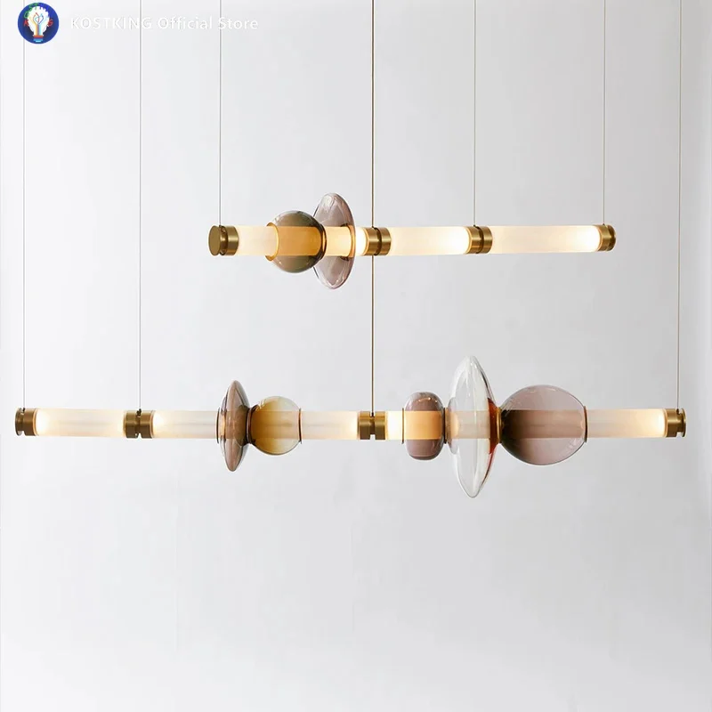 

Nordic Glass Lampshade Pendant Lights Restaurant Kitchen Living Room Glass LED Lamps Ceiling Suspension Lamp Decor Chandelier