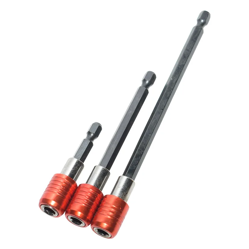 Custom Hex Shank Magnetic Extension Rod Red Quick Release Self-Locking Connector For Electric Drill Screwdriver Bits Tool