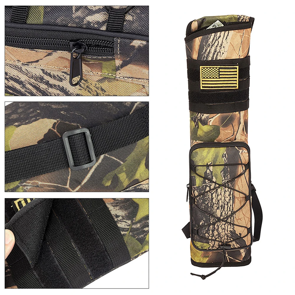 Tactical Tool Bag Archery Quiver Bag Bottom Thickening Compound Recurve Bow Holder Adjustable Strap EDC Molle Pouch for Hunting