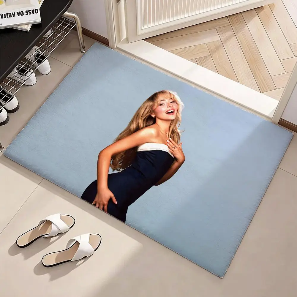 Singer S-Sabrina Carpenter Floor Mat Soft Flannel Non-Slip Door Mat - Thickened Rug for Living Room Home Decor