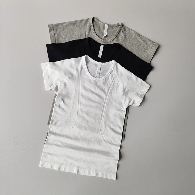 

Спортивная женская летняя футболка с короткими рукавами для бега, скоростная сушка, топ, обтягивающий костюм для йоги, костюм для пилатеса и фитнеса