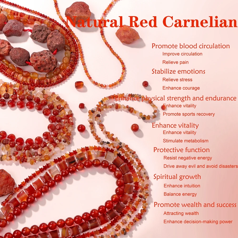 Natural Red Carnelian Agates Beads Health Bring wealth Healing Lucky Stone Bead For Jewelry Making