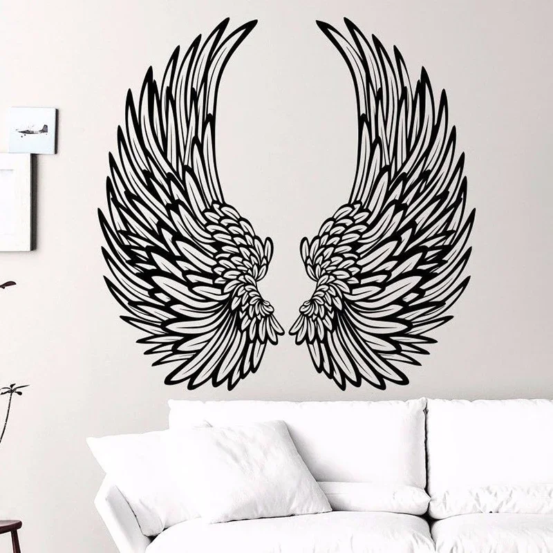 Angel Wings Wall Decal, Wings Vinyl Sticker Home Decor, Fashion Bedroom Decoration , DIY  Wallpaper Poster E525