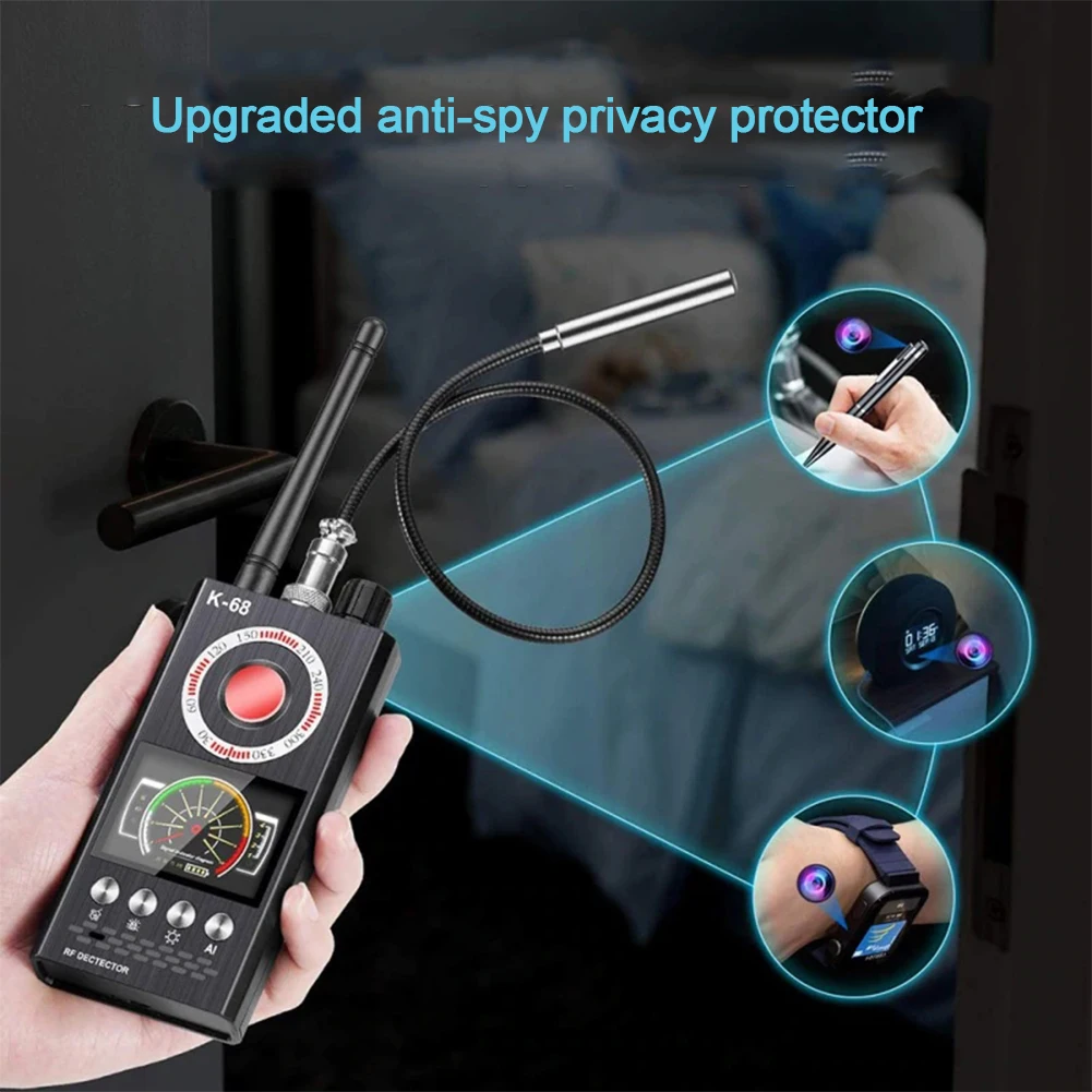 New K68 Multifunction Detector Mini Audio Spy Camera GSM Finder GPS Signal Lens RF Locator Tracker Detection Wireless Camera