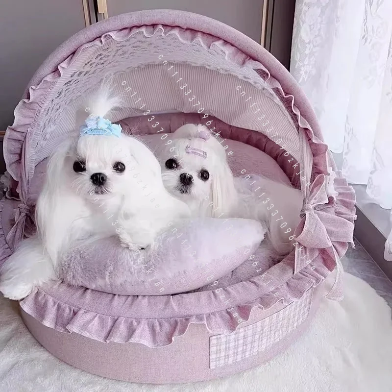 Indoor Dog Kennel Soft Playpen Booth Dogs Villa Luxury Small Dogs Cradle Beds Sleeping