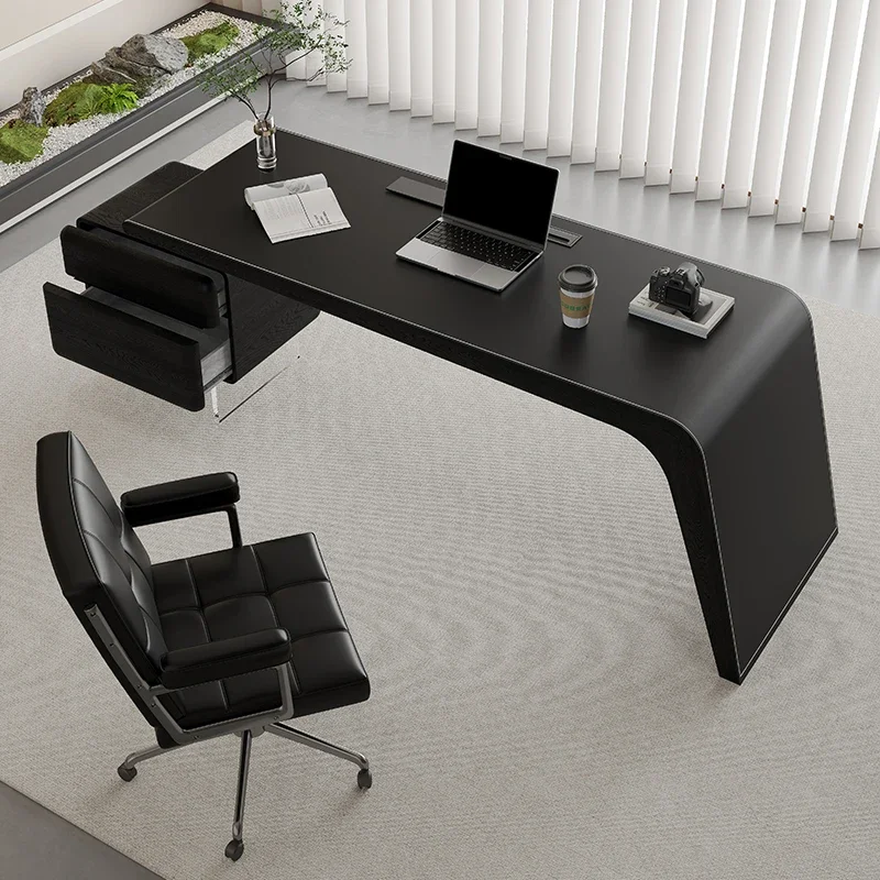 Writing Chair Set Table Office Luxury Manager Conference Executive Computer Desk Standing Study Black Escritorio Furniture