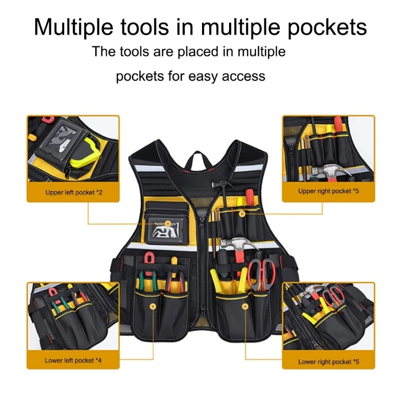 Lightweight Work Vest Tool Vest For Carpenters Large Capacity Tool Vest