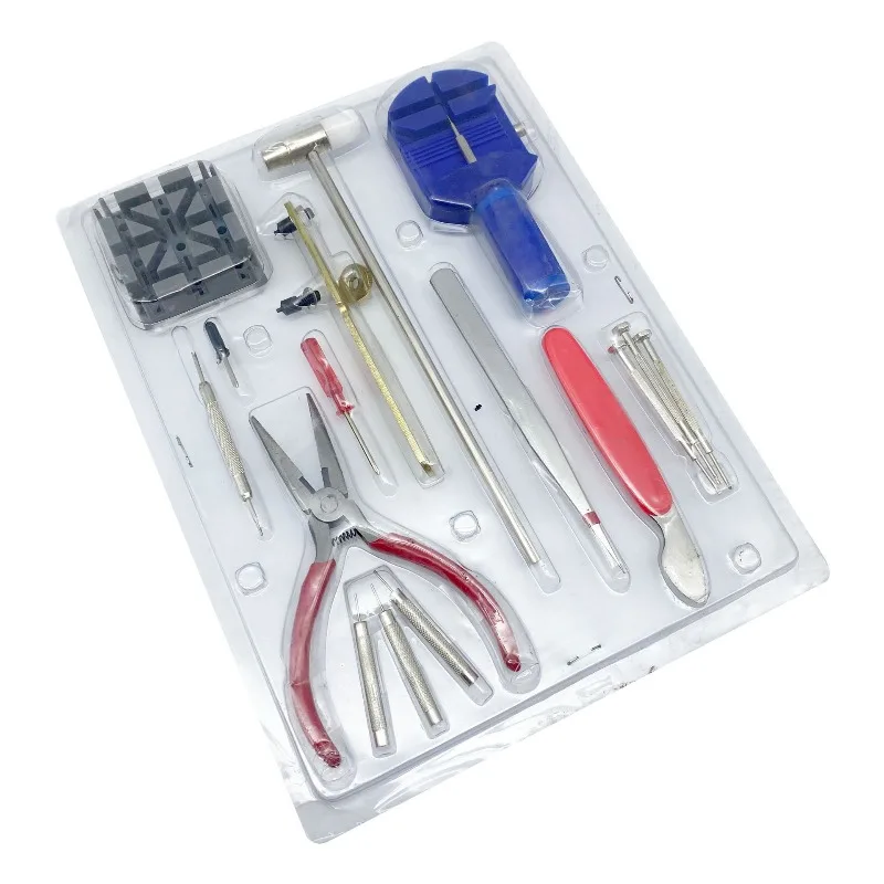 

Set of watch repair tools, watch repair and dismantling watch chain 16-piece set