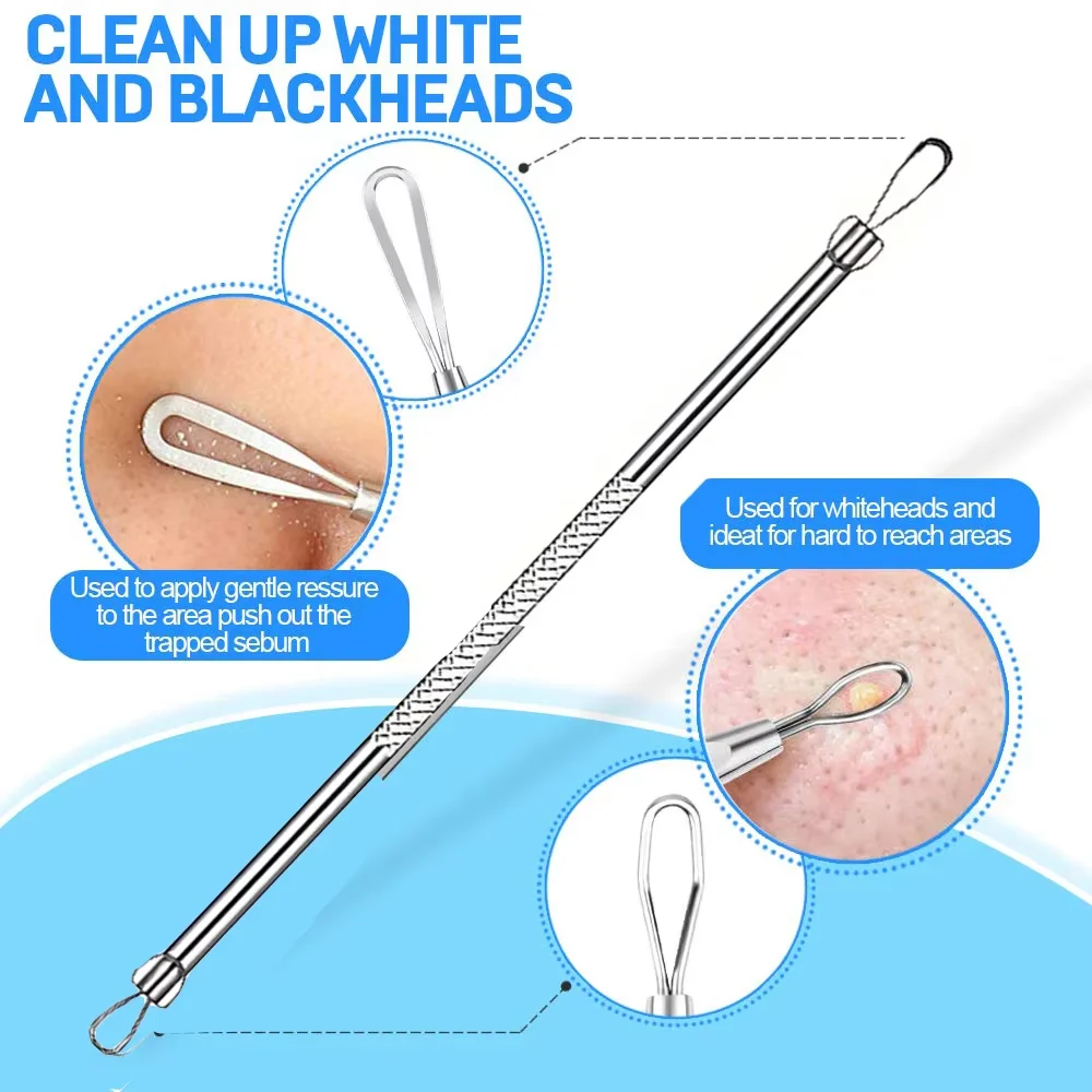 2 قطعة المراهقين بثرة النازع علاج حب الشباب أداة الجراحية الصف البثرة Comedone أداة إزالة الصواميل للوجه الأنف الرؤوس السوداء Extr #4
