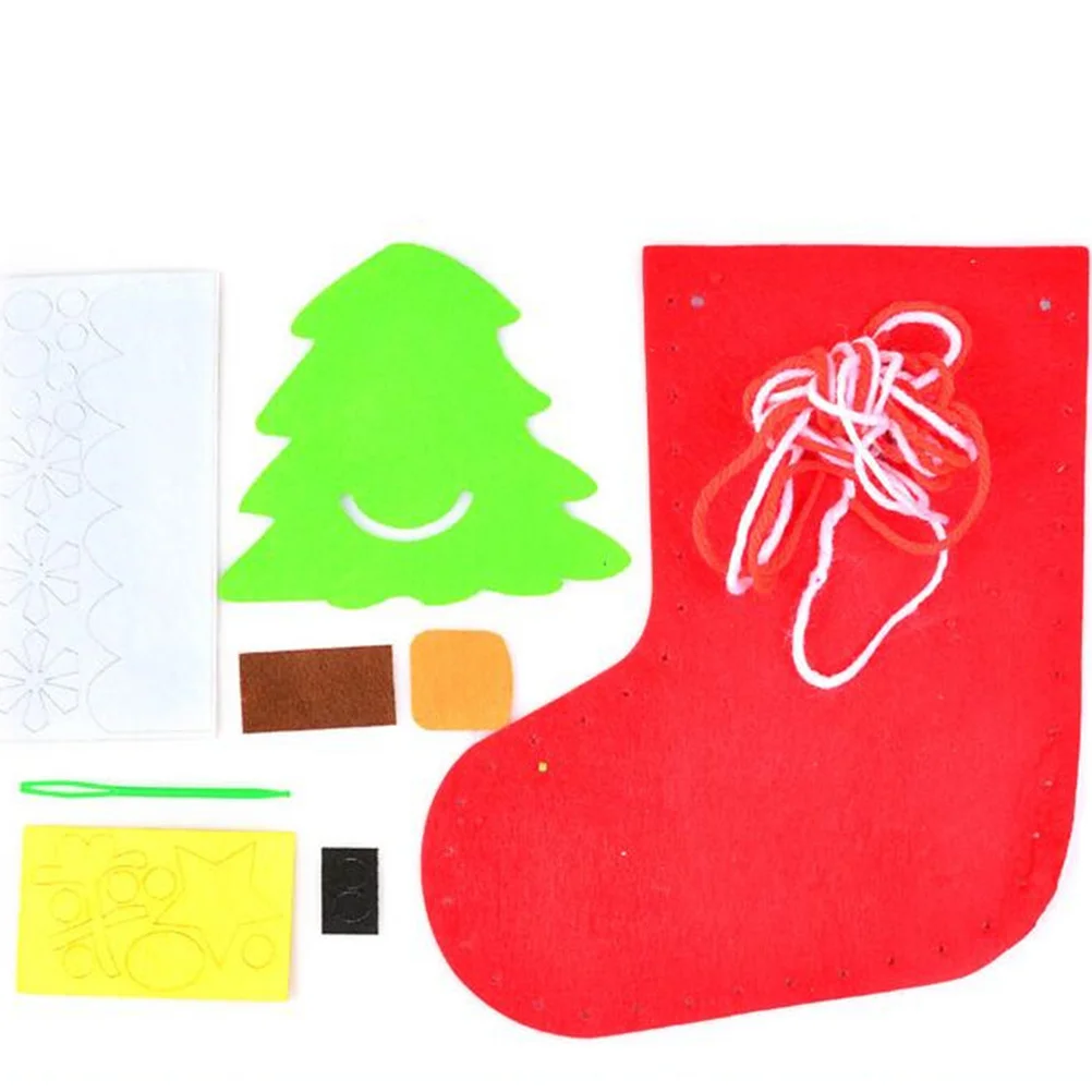

4pcs Christmas Sock Decorations Diy Craft Kit For Kids Holiday Party Favors Handmade Xmas Stocking Gifts Decoration