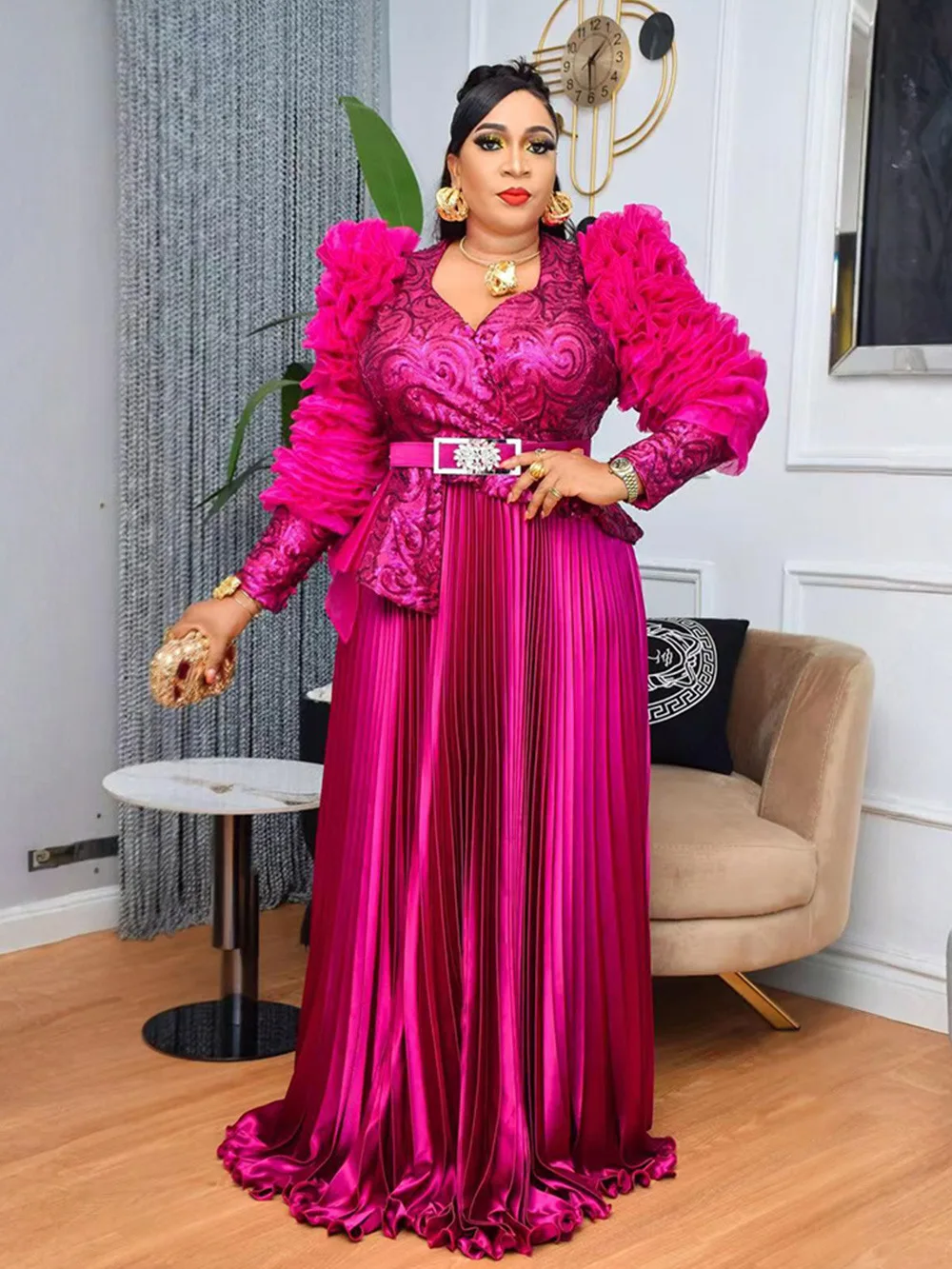 Abiti lunghi da festa africani per le donne 2025 Plus Size Dashiki Ankara Abiti da sera con paillettes Abiti turchi Robe Africa Abbigliamento