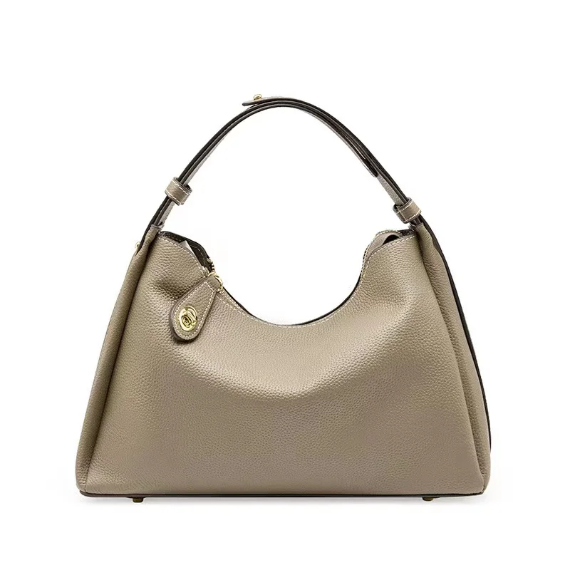 

2023 New Genuine Leather Women Bag Fashion Single Shoulder Bag First Layer Soft Cowhide Underarm Bag