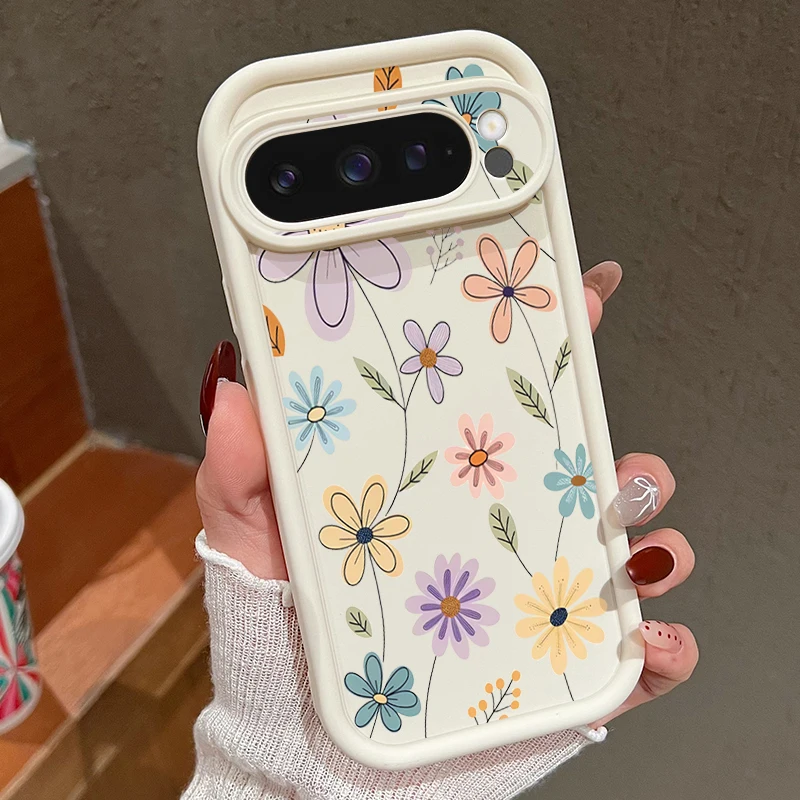 Blumenmuster, stoßfeste Handyhülle für Google Pixel 8 Pro 8A 9 Pro XL 7A, weiche TPU-Silikon-Schutzhülle für Pixel 8 7 Pro