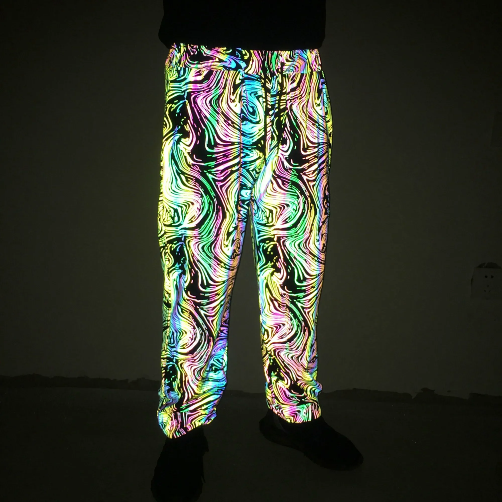 2022 Knitted Holographic Men Reflective Geometric 