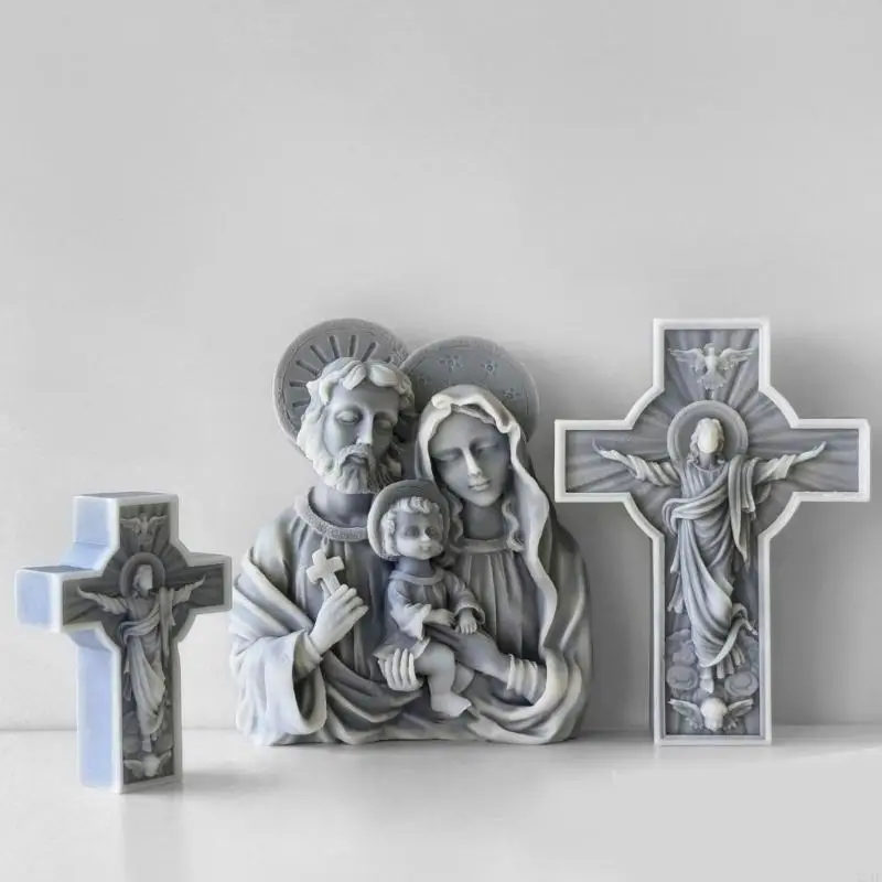 T21F Silicone Mold Religious Home Decors Molds Ornament Moulds for Crafting for Hobbyists and Decors Lover