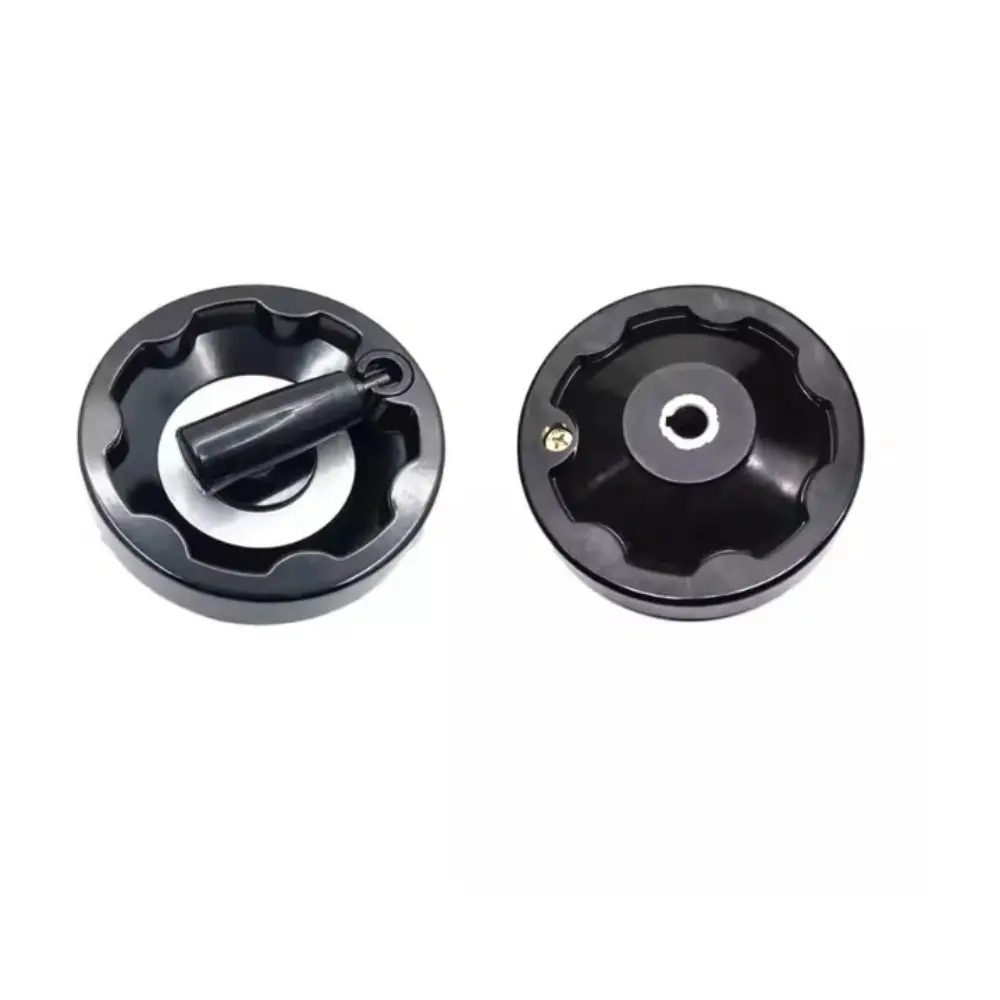 Pegangan Rocker Roda Tangan Lipat Hitam Pegangan Gelombang Internal Pegangan Putar Bulat Kue Roda Tangan Bakelite