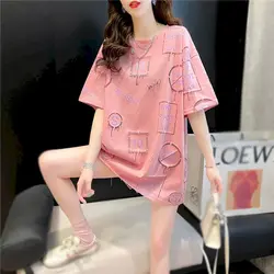 Niche Hollow T Shirts Women Fashion Design Letter Printed T-shirt Casual Loose Short Sleeve Tops Summer Trend Thin Tshirt Y2k