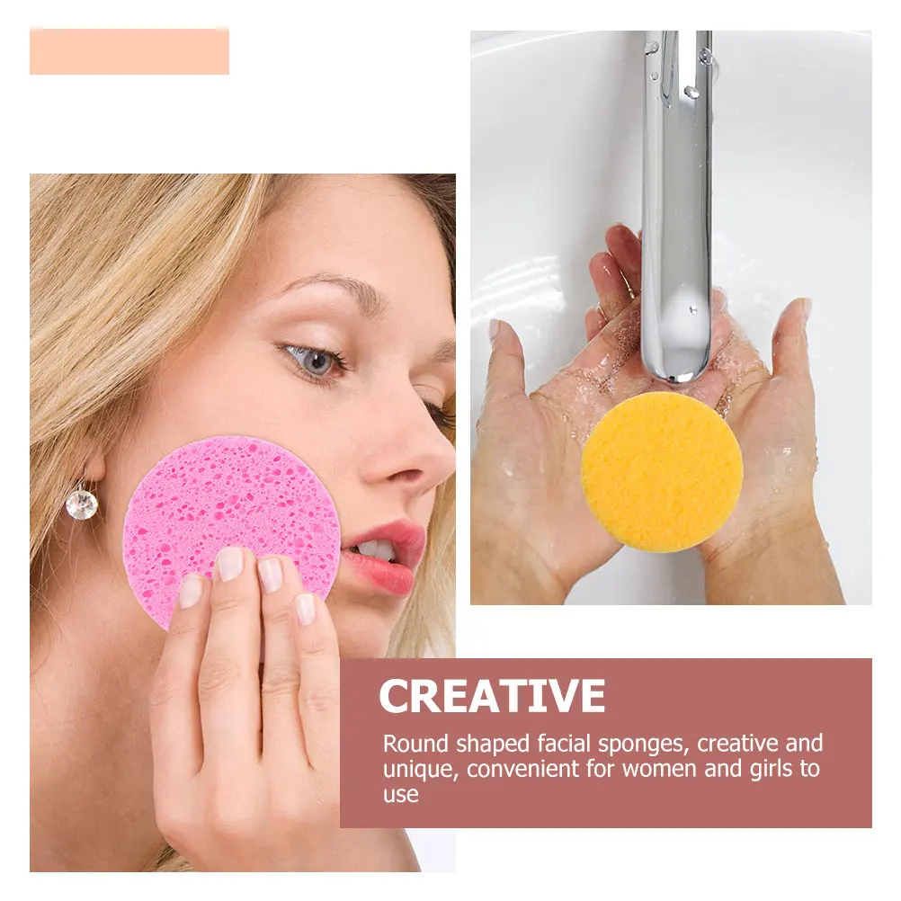 

30 Pcs Wood Pulp Cleansing Sponge Round Shaped Facial Sponges Compressed Bath Exfoliator for Face Washing Makeup Removal