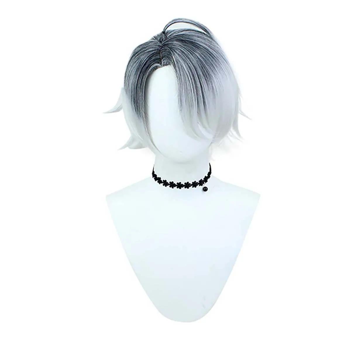 identity V emil cosplay Gray gradient white Short hair Wig For Men