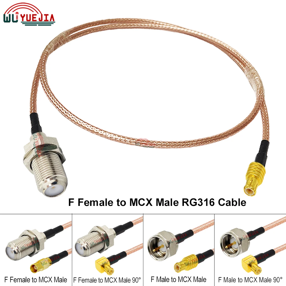 

F to MCX RG-316 Cable MCX Male Plug to F Male / Female Jack Connector 50 ohm RF Coaxial Cable Antenna Extension Jumper Pigtail