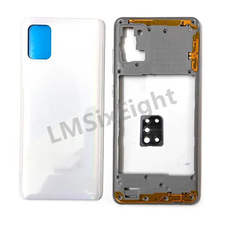 Full Phone Housing A31 Case For Samsung Galaxy A31 A315 Middle Frame Battery Back Cover Rear Door + Adhesive + Camera Lens Parts