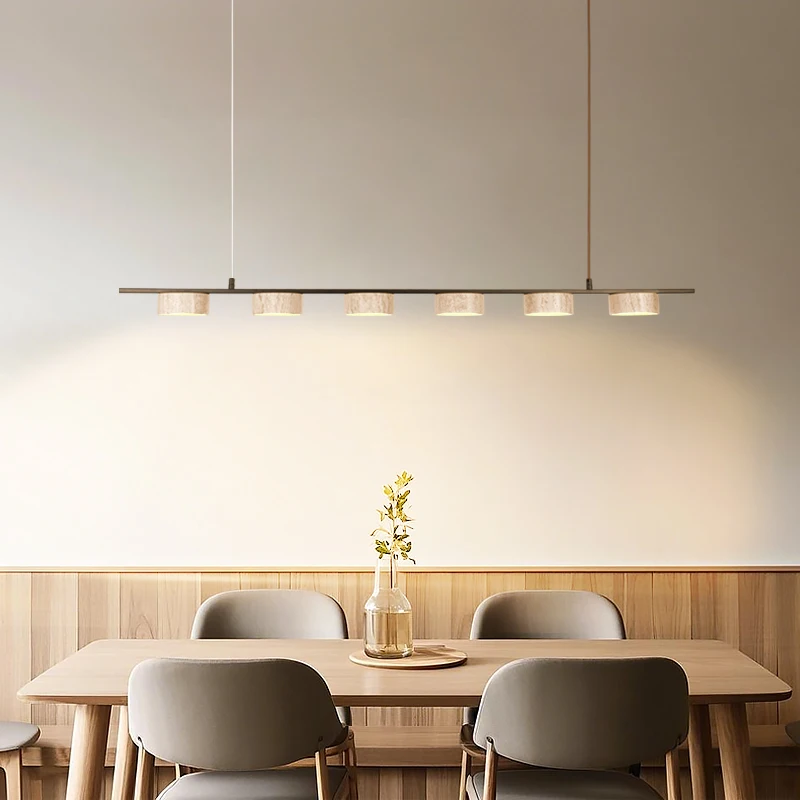 Hot Selling Bedside Stone Lamp Retro Restaurant Pendant Light Japanese Wabi Sabi Style Yellow Limestone Pendant Light