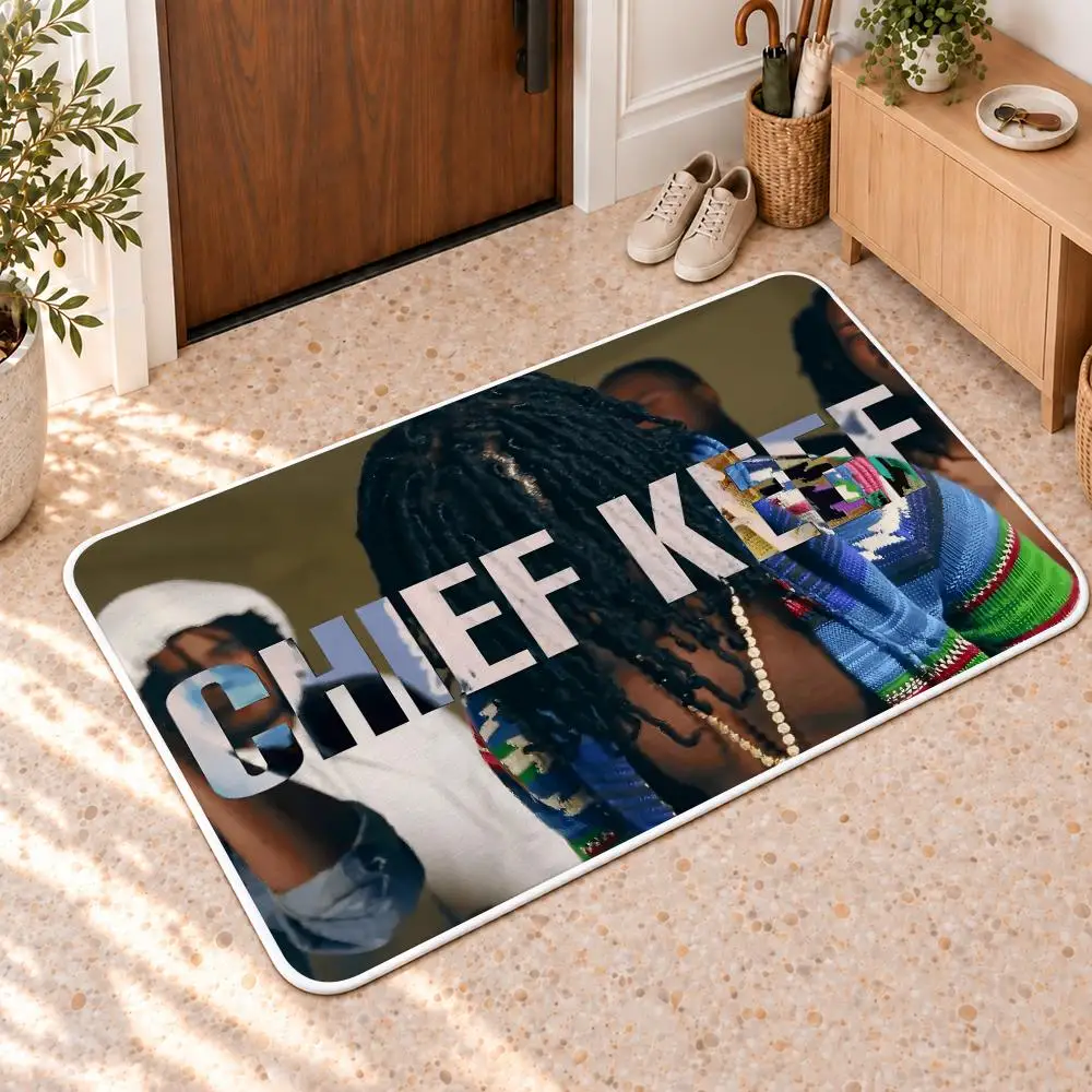 C-Chief Keef Hip-hop Rapper Floor Mat Flannel Rug Soft Non Slip Door Mat For Bathroom Bedroom Kitchen Living Room Home Decor